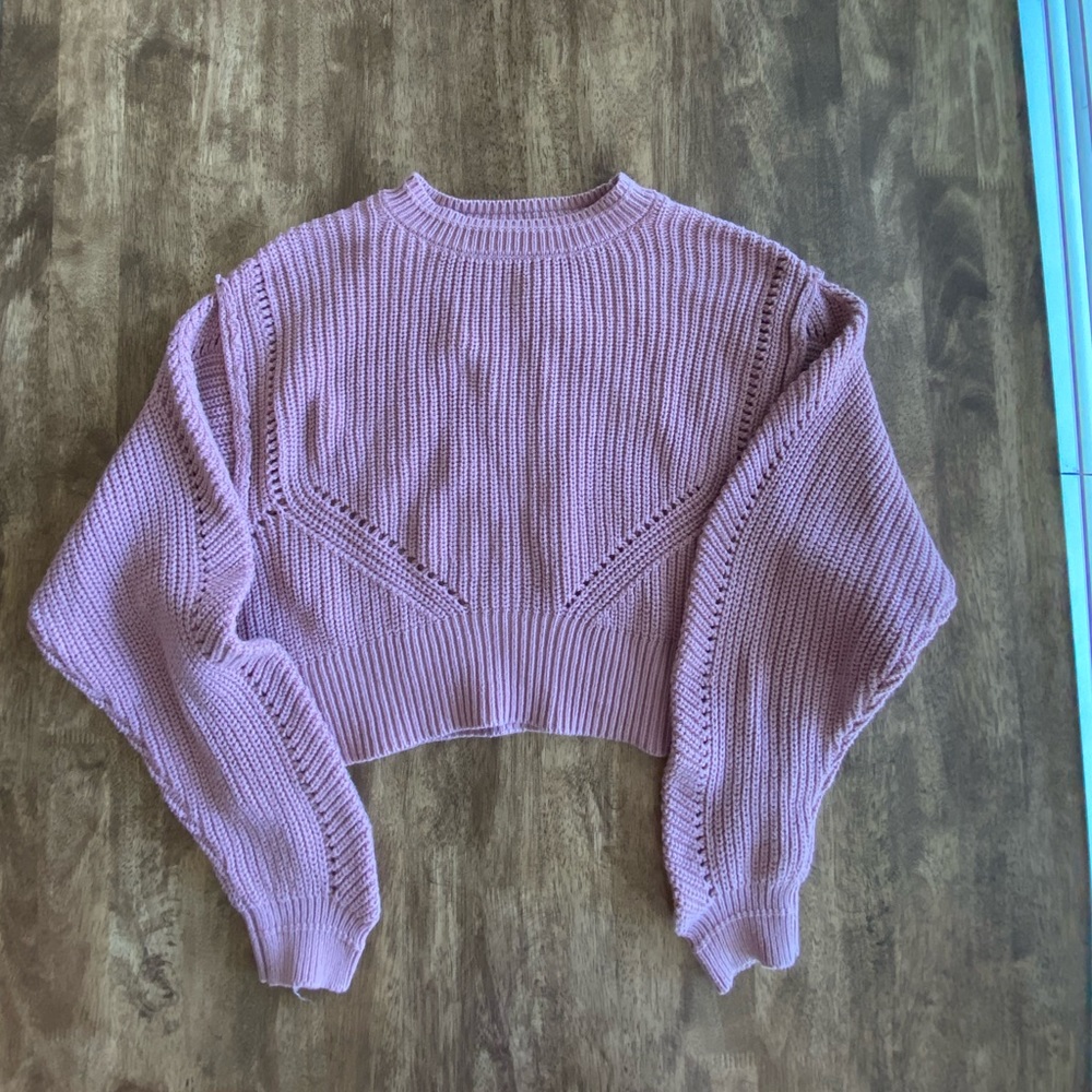 Arizona Jean Co. Dusty Pink Knotted Crew Neck Pullover
